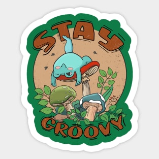 Stay Groovy - Frog Themed Retro Vibe Tee Sticker